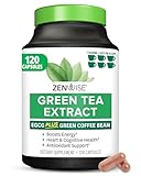 Green Tea Extract Supplement with EGCG for Weight Loss - Decaffeinated Vegetarian Pills for Metabolism Boost and Heart Health with Vitamin C - Natural Source of Energy- 120 Vcaps