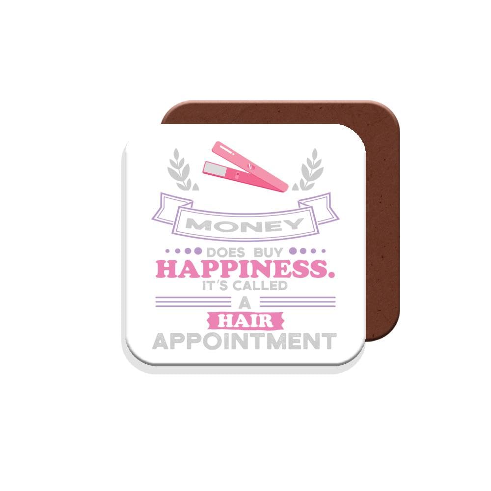 Muggz Coaster Gift For Hairdresser Stylist - Money Does Buy Happiness It's Called A Hair Appointment - Giftset - Made By In The Uk