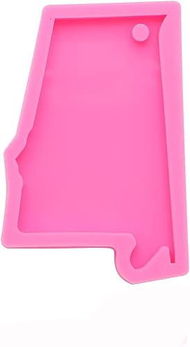 Miniatura 3 de Molde de silicona brillante con forma de mapa de Alabama para manualidades, llavero de arcilla polimérica, collar de arcilla epoxi, colgante de