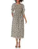Rebecca Taylor Women's Long Sleeve Ruched Osaka Dress, Buttercream Combo, Medium