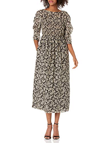 Rebecca Taylor Women's LS Ruched Osaka DRS,Buttercream Combo,Medium at Amazon Women's Clothing store Rebecca Taylor Women's LS Ruched Osaka DRS,Buttercream Combo,Medium at Amazon Women's Clothing store