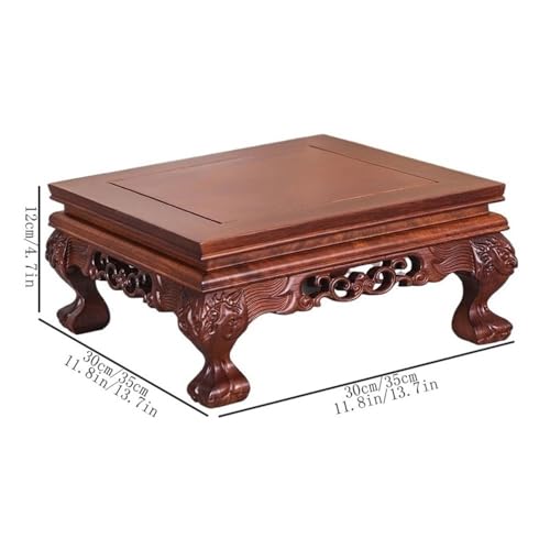 Support pour bonsaï de format petit, tabouret carré en bois d'ébène - 3