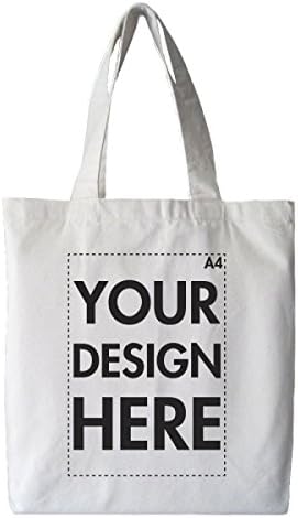 Create Your Own Custom Personalised Tote Shopping Bag! Any Text, Any Photo, Approx A4 Print Size, White Bag