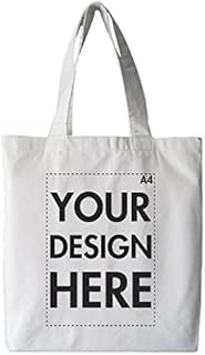 Create Your Own Custom Personalised Tote Shopping Bag! Any Text, Any Photo, Approx A4 Print Size, White Bag
