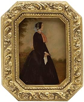 YULINK 2.5x3.5 Small Vintage Picture Frame, Mini Antique Ornate Gold Photo Frame, Tiny Retro Octagon frame, for Tabletop and Wall Display, Old Fashioned Photo Gallery Art Decor