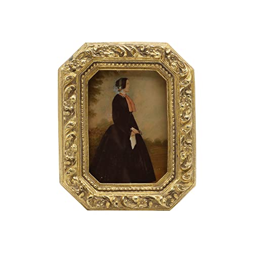 Yulink 2.5X3.5 Small Vintage Picture Frame, Mini Antique Ornate Gold Photo Frame, Tiny Retro Octagon Frame, For Tabletop And Wall Display, Old Fashioned Photo Gallery Art Decor #TOP19