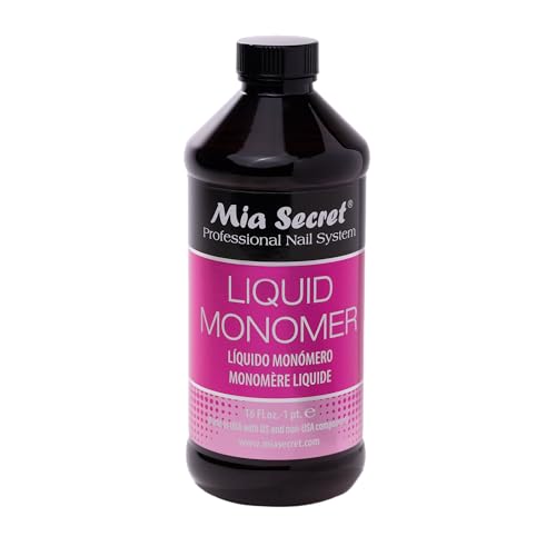 16 oz Mia Secret Liquid Monomer - Professional Acrylic Nail Liquid for Acrylic Powder - EMA monomer
