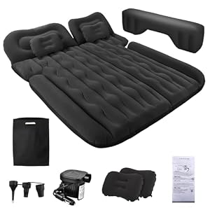 FORMIZON SUV Aufblasbare Matratze, 180 * 140cm Auto Luftmatratze, Aufblasbare Matratze Kofferraum mit Luftpumpe und 2 Kissen, Tragbare Doppelseitige Dickere Auto Bett für Reisen Camping Outdoor