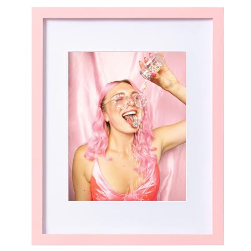 eletecpro 11x14 Picture Frame with 8x10 Mat, Pink, 1-Pack