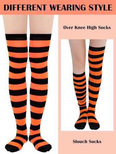 Image of Azue Women Non Slip Thigh High Socks Fashion Tube Stockings above Knee Cosplay Socks