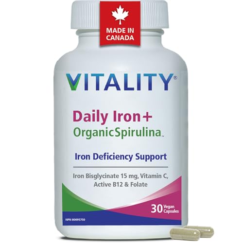 VITALITY Fer Quotidien 15mg - Bisglycinate Fer, Vitamine C, B12, Acide Folique