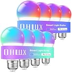OHLUX Smart WiFi LED Light Bulbs 100W Equivalent 900Lumen Compatible with Alexa and Google Home (No Hub Required), RGBCW Multi-Color, Warm to Cool White Dimmable, 9W E26 A19 Color Changing Bulb-8PACK