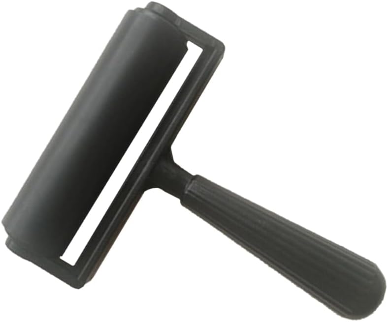 VILLCASE Printmaking Roller Rubber Brayer 5.90X3.93In Detachable Handle for Smooth Ink Application in Block Printing and Craft Projects