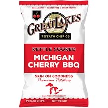 Kettle Cooked Potato Chips by Great Lakes, Michigan Cherry BBQ Flavor, 12 Individual 1.375 Oz Bags, Crispy Snack Size Chips, Packed by SUPERDEALS