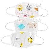 Kawaii Baby Kids Face Mask, 4-Layer Waterproof Reusable Face Mask For Kids (5-10 Years) - Pack of 3