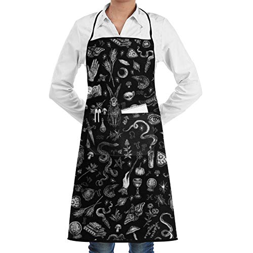 Lhgs5Sv Salem Witch In Black Cooking Apron Kitchen Apron Soft Chef Apron With Pocket For Women Men #TOP30