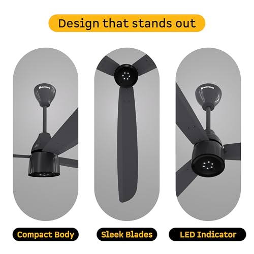 Image of atomberg Renesa Enzel 1400mm BLDC Ceiling Fan with Remote | BEE 5 star | High Air Delivery | LED Speed Indicator | Low Noise | Sleek Design | Power Saving | 3 Year Warranty (Pebble grey)
