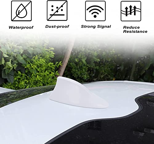 Image of CarFrill Car Shark Fin Antenna Waterproof Radio Signal (Car Shark Fin Antenna Cover-White)