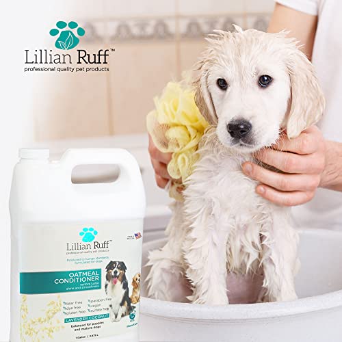 Lillian Ruff Calming Oatmeal Pet Conditioner For Dry Skin & Itch Relief With Aloe & Hydrating Essential Oils - Replenish Moisture & Deodorize - Soothing Conditioner For Normal/Sensitive Skin (Gallon) #TOP4