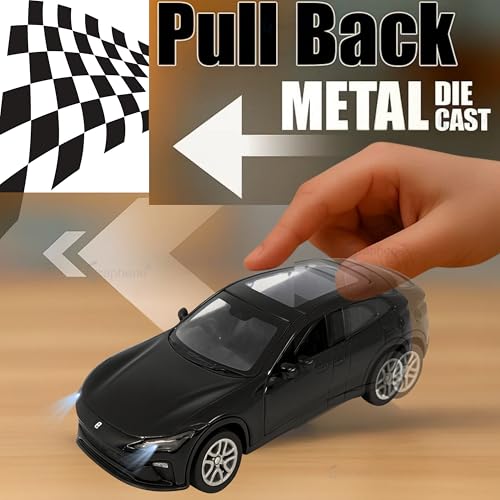Image of toyco Alloy Metal SUV Toy Car for Kids | Pull Back Unbreakable Small Toy Cars | Openable Doors, Smooth & Shiny Edges |1:36 Scale | Gift Toys for Boys and Girls Age 3+ | (ferr-ari Black)