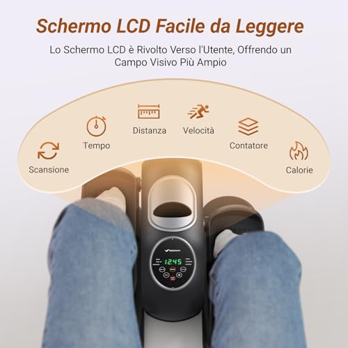 MERACH Ellittica Elettrico, Ellittico Sotto Scrivania per Casa con Telecomando, Display, Pad Antiscivolo, 12 Velocità, Silenzioso e Portatile, Trainer Ellittico per Anziani e Adulti - 7