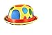 Unisex Clown Bowler Hat in Colourful Polka Dot Pattern - Fancy Dress Accessory