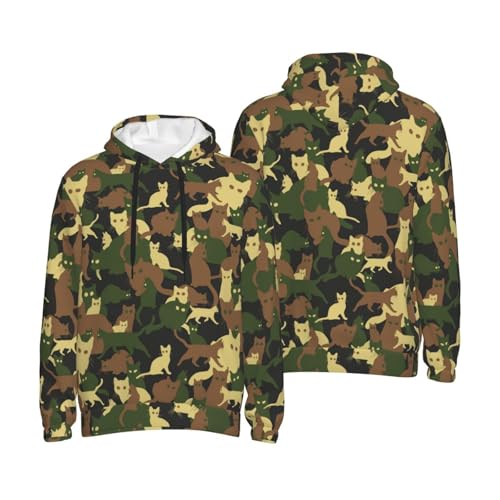 Hoodies for Men - Cool Cat Camouflage Green Long Sleeve Men's Hoodies & Sweatshirts Pullover Clothing Clothes4
