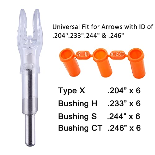 Ellen Archery 6Pcs New X Lighted Nock Universal Led S Nock Fit Arrows .204 .233 .244 .246 Inside Diameter Automatically Bowstring Screwdriver Included (Colorful), Colorful #TOP1