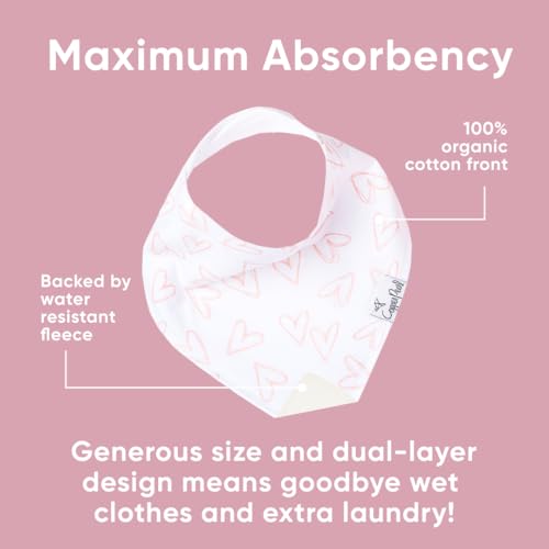 Copper Pearl 4 Pack Soft Cotton Baby Bibs for Drooling and Teething, Absorbent Drool Bibs for Baby Girl and Boy, Adjustable to Fit Newborns to Toddlers, Tons of Styles (Lola)2