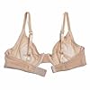 YANDW Sexy Sheer See Through Bras Unlined Underwire Lace Mesh Non Padded Ultra Thin Clear Bralette Beige, 38C