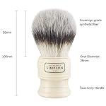 Alexander Simpsons Trafalgar 3 Shaving Brush - T3 Synthetic High Density Fibre Faux Handle Ivory - Simpson Shaving Brushes - Wet Shave Deluxe Thick & Luxurious Lather Dense Extra Soft Bristles - Image 2
