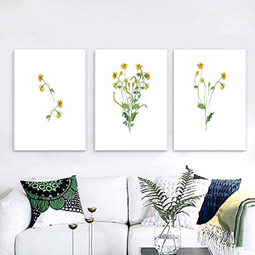 Affiche Marguerite Jaune Toile Aquarelle 70x100cm Déco Salon