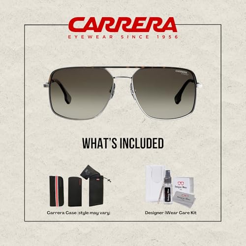 Carrera CA152/S 06LB/HA 60MM Ruthenium/Brown Gradient Square Sunglasses For Men For Women + BUNDLE With Designer iWear Eyewear Kit2