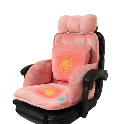 USB Heated Seat Cushion,Lumbar Support Heated Seat Pad with Armrest