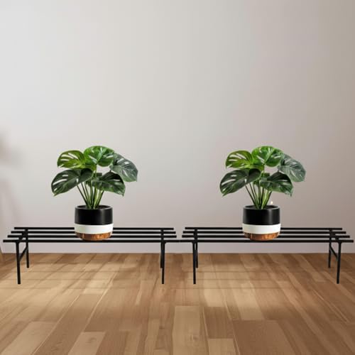 Image of Pivalo Set of 2 Plant Stand for Balcony & Living Room with Wheels 120 Kg Capacity - Pot Stand for Outdoor & Indoor Planters - Gamla Flower Pot Plant Stands for Balcony Decoration