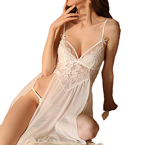 Vêtements de nuit mode d'été : sublimez vos soirées détente avec cette robe en dentelle