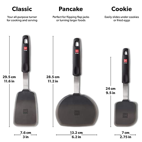 DI ORO® Spatulas for Cooking - Silicone Spatulas for Cooking Heat-Resistant up to 315° - Fish Slice for Non Stick Pans BPA Free - Flexible & Sturdy Kitchen Turner Spatulas for Pancakes & Eggs (3pc) - Image 6