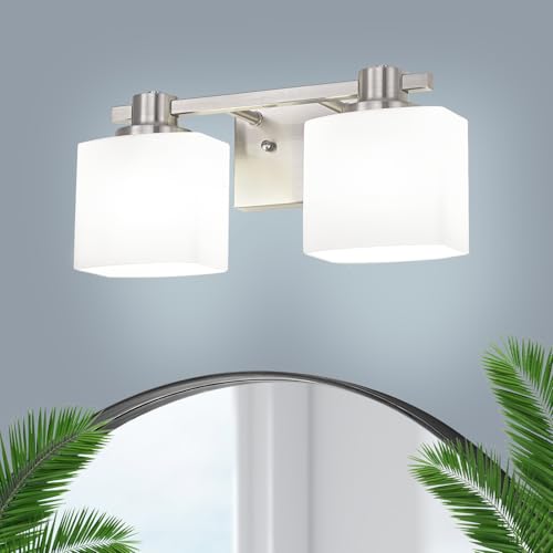 Brushed Nickel 2-Light Vanity Light