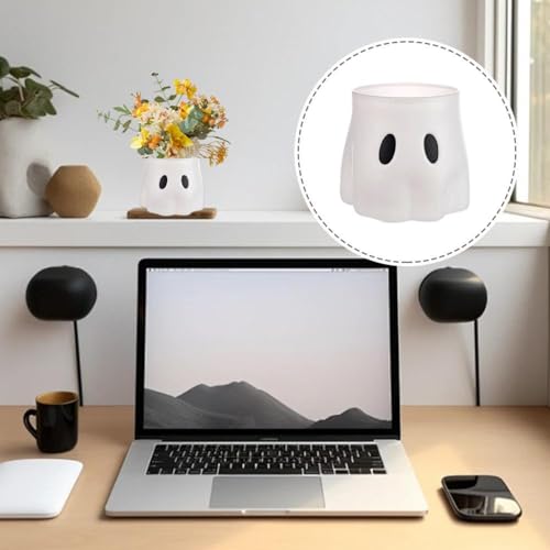 Ghost Bucket Planter, Cute Ghost Indoor Outdoor Decorative Pot, Halloween Candy Bowl, Funny Ghost Bucket Vase Planter, Candy Bowl Decor, Booty Ghost Pot for Flowers, Gifts for Halloween Christmas