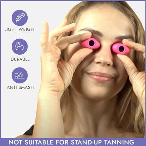 Image of Super Sunnies Slim Flex UV Eye Protection, FDA Compliant Individual Tanning Goggles Eyeshields (Lavender)
