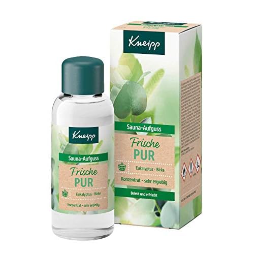 Kneipp Sauna Aufguss Frische Pur, sorgfältig ausgewähltes ätherisches Eukalyptus-Öl & Auszüge aus der Birke wirken anregend & besonders wohltuend, belebt & erfrischt, 100 ml (1er Pack)