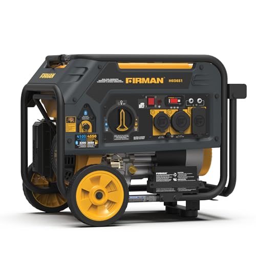 FIRMAN H03651 Dual Fuel Portable Generator, 120 VAC Electric Start
