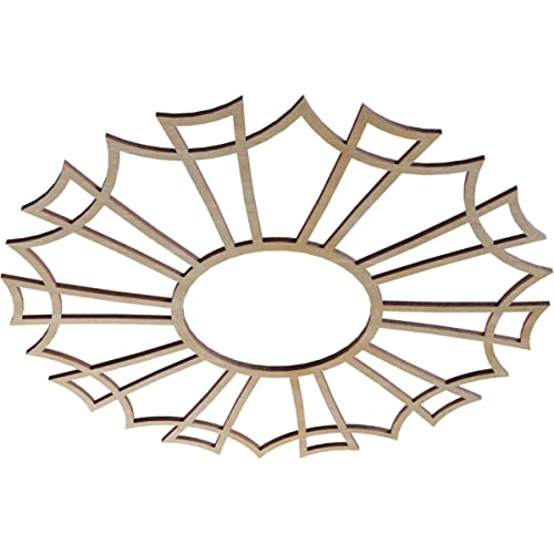 Image of Ekena Millwork 18 inchOD x 6 3 /8 inchID x 1 /4 inchT Augustus Wood Fretwork Pierced Ceiling Medallion, Birch