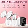 Lulia Double Electric Breast Pump, Breastfeeding Pump 4 Modes & 9 Levels, Low Noise, Anti-Backflow & LED Display, BPA Free, Portable Breast Pumps with 24mm Flange