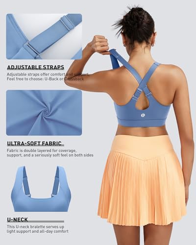 Image of RUNNING GIRL Adjustable Straps High Impact Sports Bra for Women,High Support Workout Sports Bras with Sewn in Pads