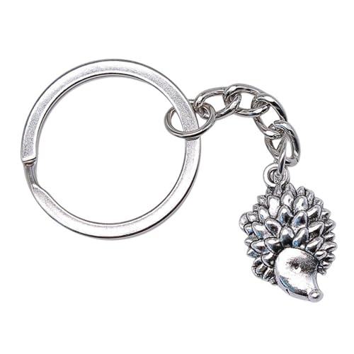 Porte-clés hérisson argent antique 22x14mm : ne perdez plus vos clés de voiture