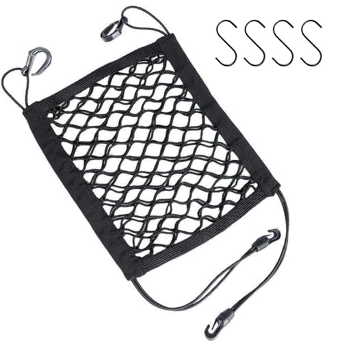 EIHI Red de Casco para Moto，Red Equipaje Casco con 4 Ganchos丨Red Elástica Moto para Sujetar Cascos Etc(Negro)