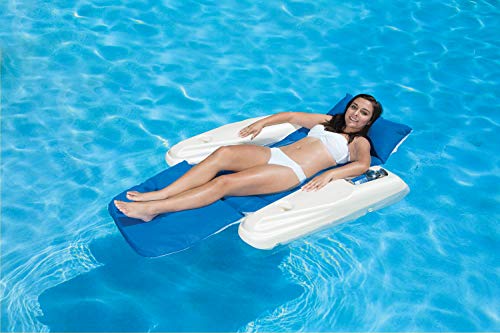 Poolmaster Swimming Pool Adjustable Floating Chaise Lounge, Rio Sun, Blue Bayou Large