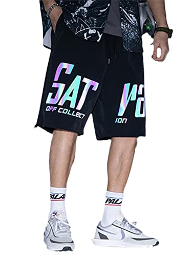 Short d'été pour homme AXEBHPED vêtement de sport running noir décontracté taille M