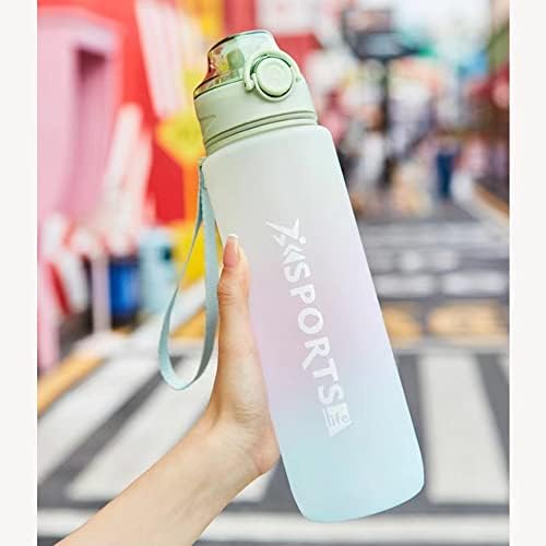Trusmuu 1 Litre Water Bottle, 1000ml Sport Water Bottles for School,Drinking Bottles, 1L LeakProof Bike Bottle with Lock Cover(Green)